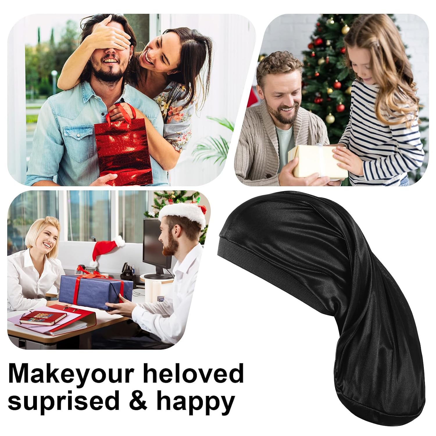2 Pieces Large Dreadlock Cap Unisex Satin Shower Cap Head Wrap Loc Caps Satin Bonnet Sleeping Caps Hair Accessories Sleep Bonnet for Curly Braids Wave