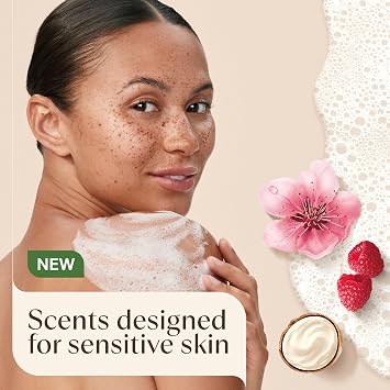 Aveeno Daily Moisturizing Body Wash with A Shea Butter Berry Scent & Soothing Prebiotic Oat, Provides Long-Lasting Hydration for Sensitive Skin, Hypoallergenic, Paraben-Free, 18 fl. oz