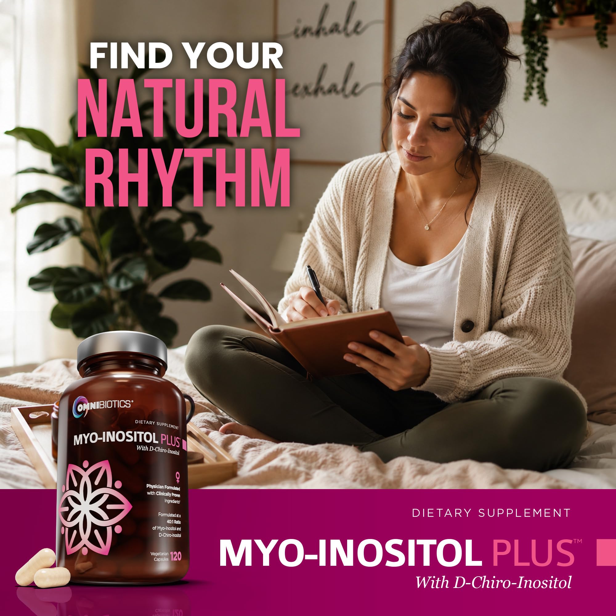 OmniBiotics Myo-Inositol & D-Chiro Inositol Supplement with 40:1 Ratio for Hormone Balance for Women - Women Supplement to Support Reproductive Health & Ovarian Function. Non-GMO - 120 Vegan Capsules — Amazon image 7