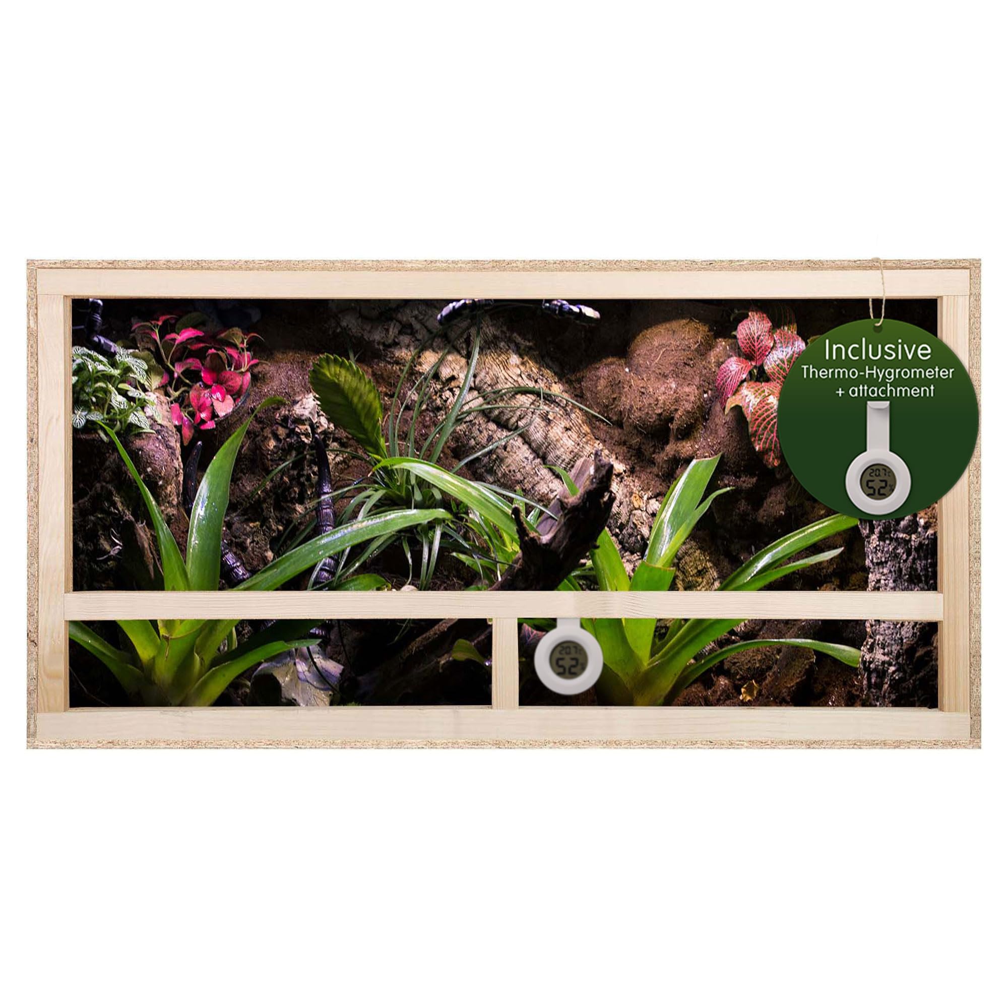 Large Wooden Reptile Vivarium 50 x 100 x 50 cm Indoor Terrarium Side Ventilation Snakes & Lizzards 20 x 39 x 20 Inch