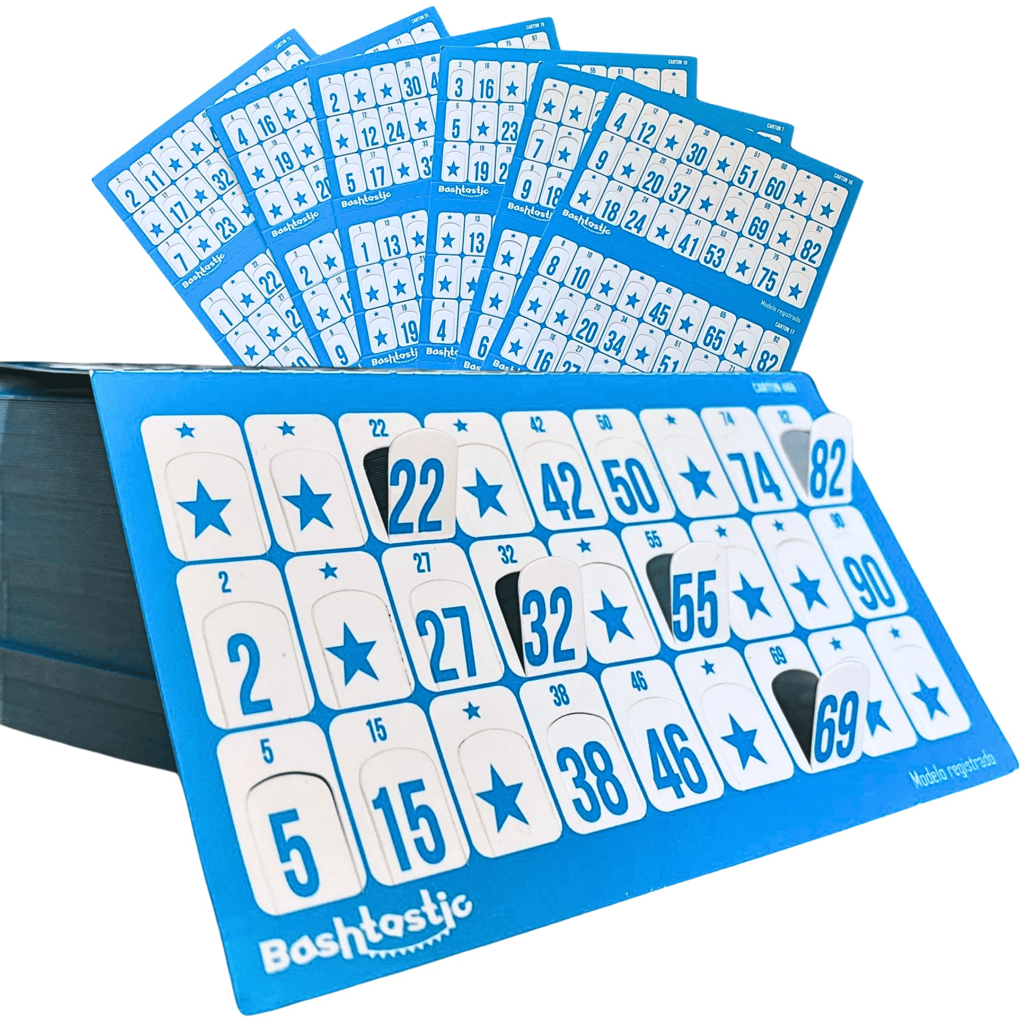 Bashtastic 1008 Bingo Cards - Die-Cut Bingo Cards, Bingo Game Adults, Bingo Block for Bingo, Reusable Bingo Cards, Numbered and Different from Each Other. Ideal for Travel Bingo — image 1