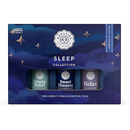 Woolzies Sleep Collection Essential Oil Blend Set | Incl. Sweet Dreams, Relax, & Stres Relief Oils |