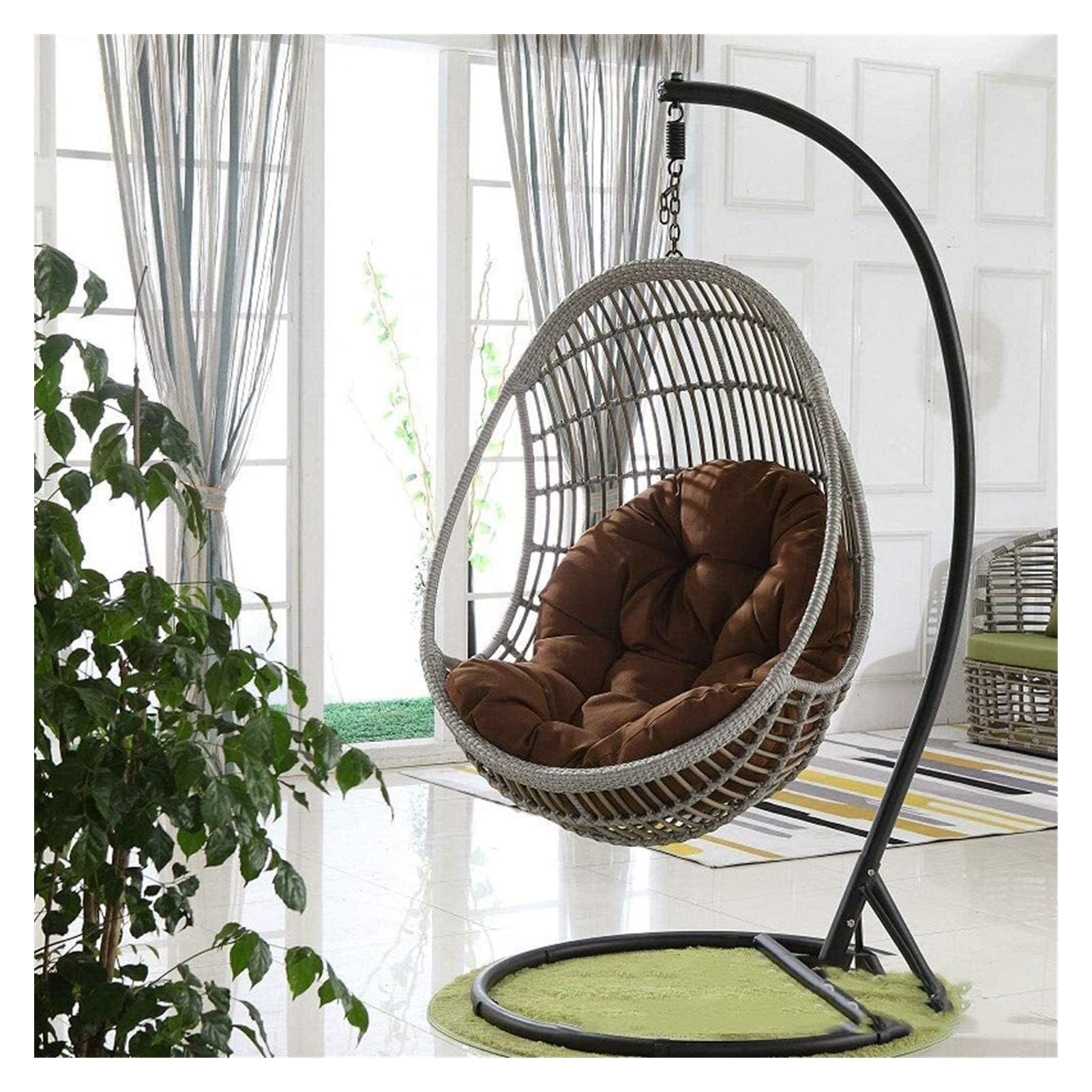 Cuscino per sedia a dondolo da giardino, patio, sedia a dondolo in rattan, sedia a forma di uovo per decorazione di mobili esterni/interni, cuscino per amaca