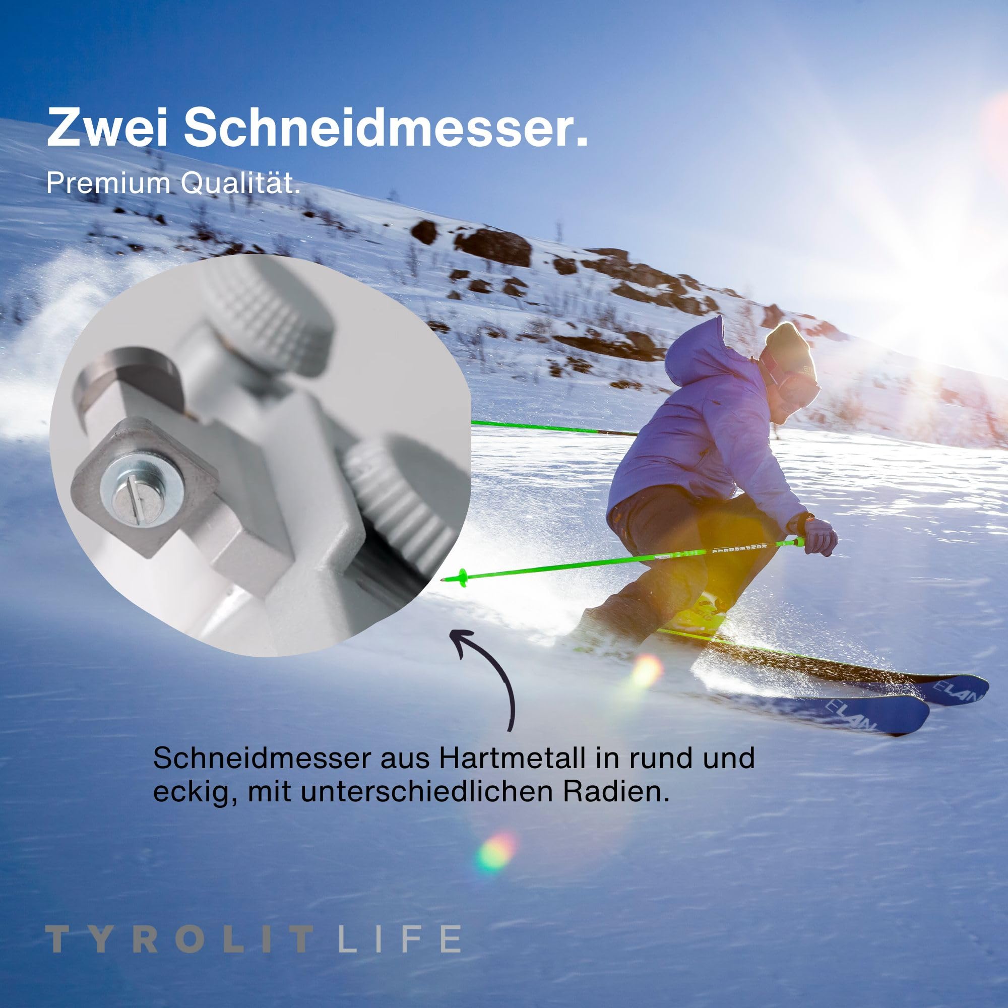 Tyrolit Life Seitenwangenabzieher - Präzise und schonende Kantenbearbeitung für Ski und Snowboard - Die perfekte Grundlage für saubere Kanten - Flexibel einstellbar