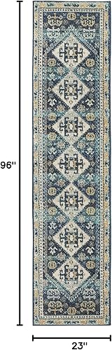 Vista 102 de Mohawk Home Bonilla - Alfombra oriental floral de 5 pies 3 pulgadas x 8 pies, color azul cielo, perfecta para sala de estar, comedor, oficina