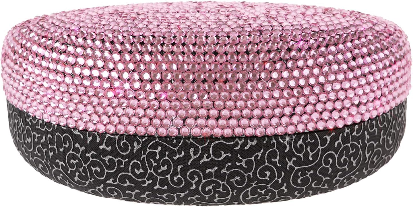 Fashion Handicraft Sparkle Pink Bling Crystal Sungl Case Cute Rhinestone Gift Eyegl Box for Lady,Women,Girl,Family,Friends