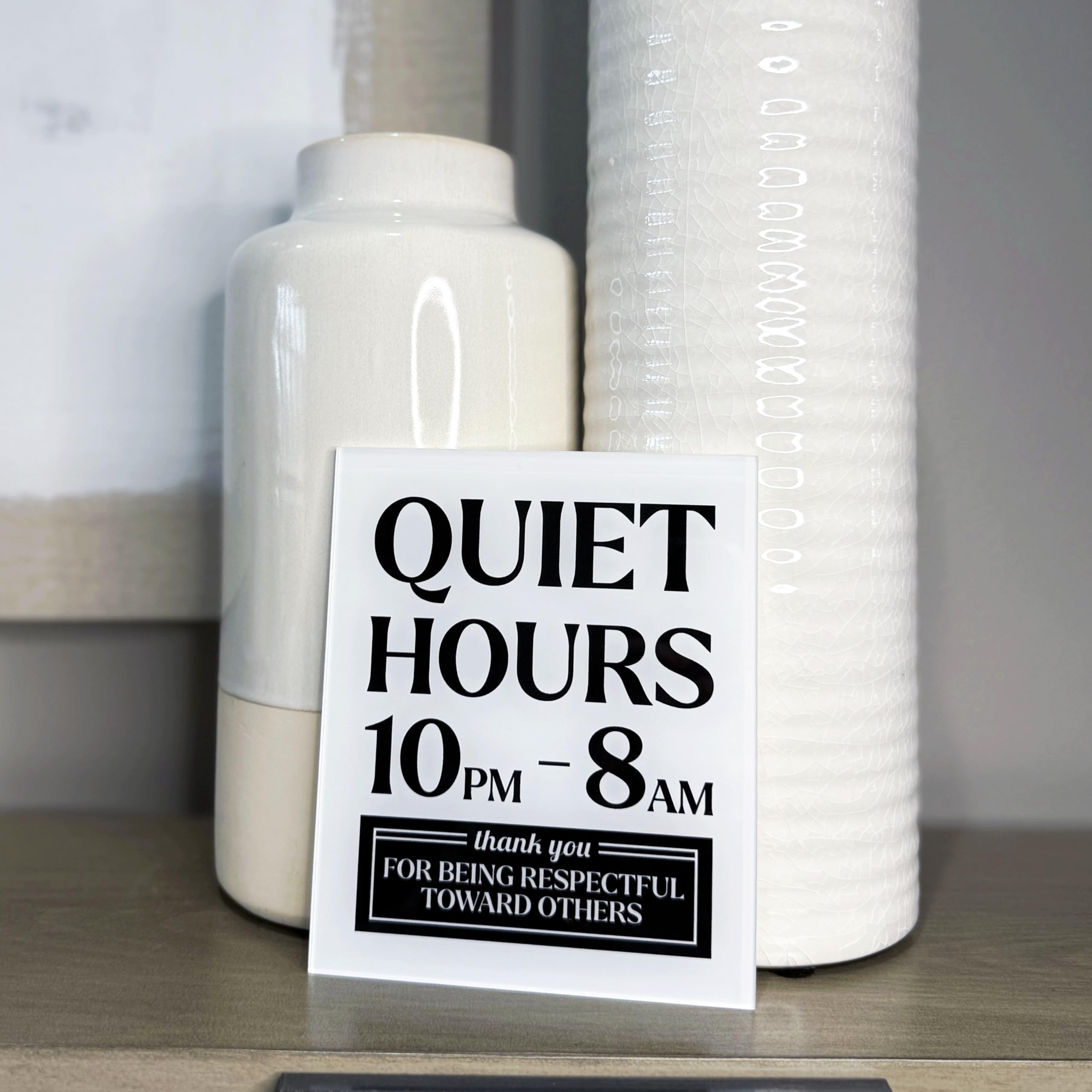 Amazon.com: Premium Acrylic Quiet Hours Sign, 5x6 Quiet Hours 10pm to 8am  Sign, Rule Signs for Neighborhoods Schools, Compatible with Airbnb  Essentials for Hosts, Air bnb Signs, Rental Rules, USA Made :
