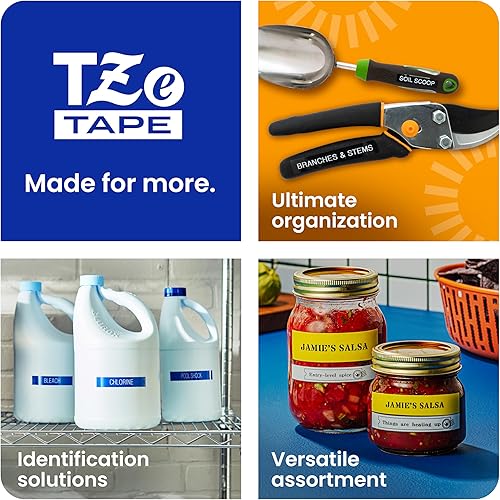 Miniatura 325 de Brother - Cinta de etiquetas laminadas P-touch M31, prémium, 0.47 pulgadas de ancho x 26.2 pies de largo, negra sobre transparente mate Negro sobre