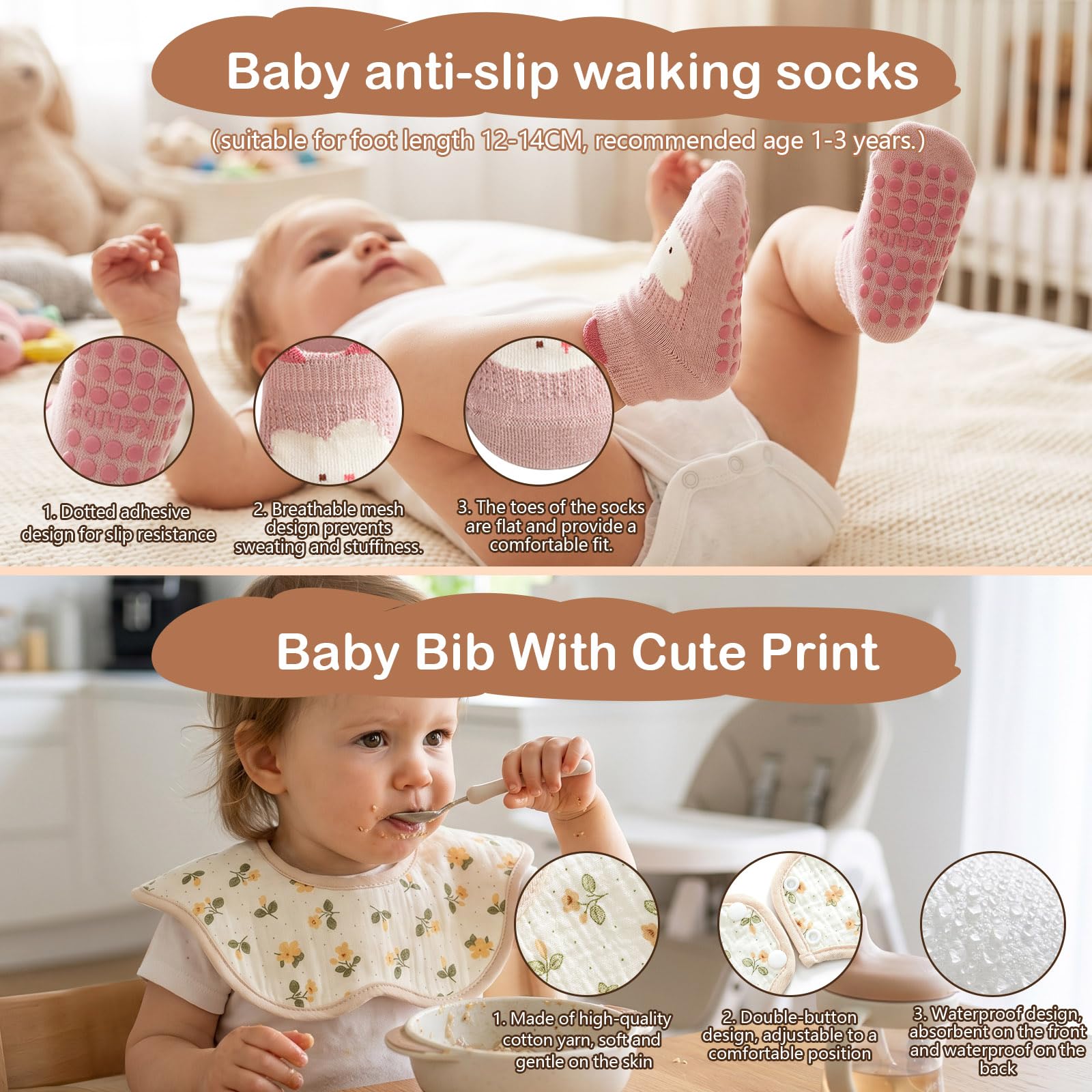 Cadeau Coffret Naissance Fille Garcon 11Pcs Coffret Cadeau Baby Shower Mixte avec Body Bavoirs Chaussettes Serviette Pièce Décision Cartes de Jalons Cadre Photo Cadeaux Nouveaux Parents Bébé