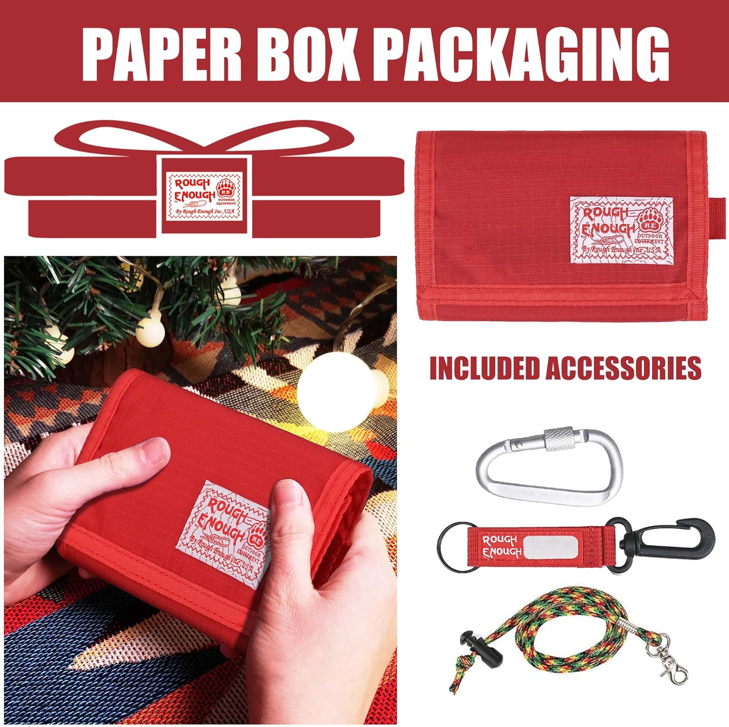 Rough Enough Kids Wallet for Boys Girls Preppy Teen with Neck Lanyard Keychain Cordura Red - Image 6