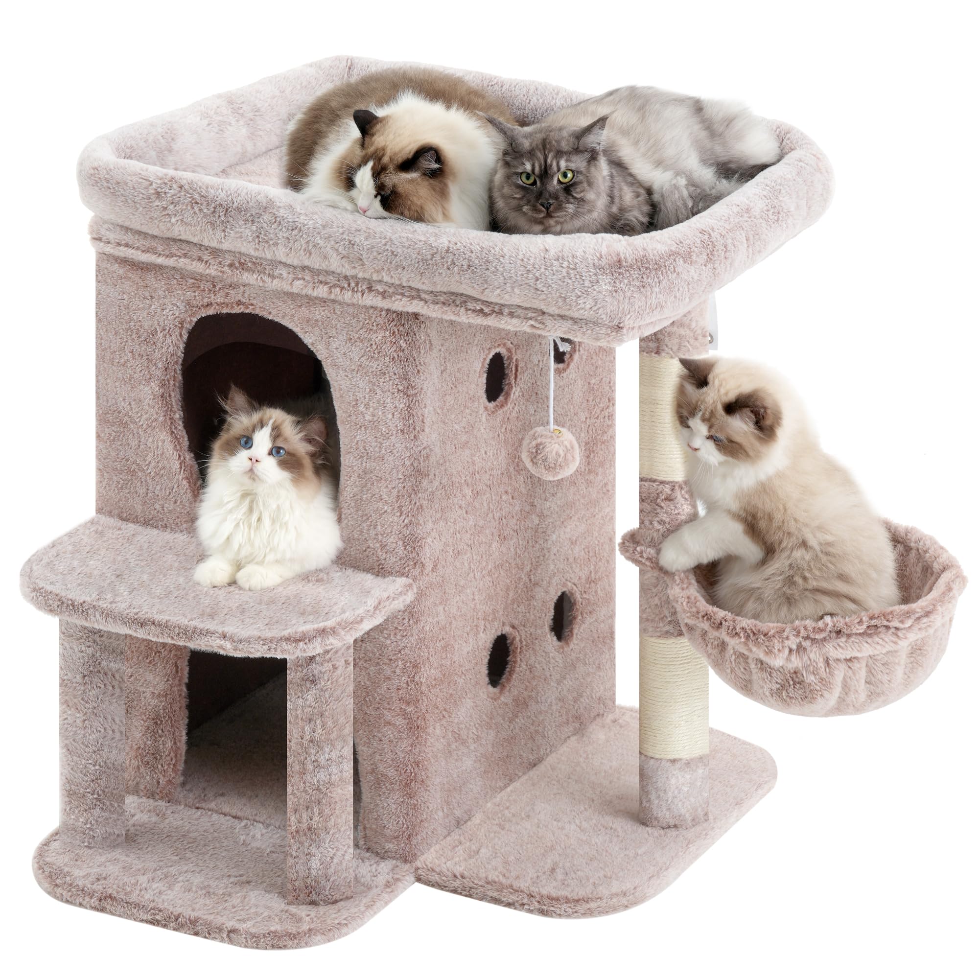 Amazon | Heyblyキャットタワー 高さ65cm 大型猫用 猫タワー 据え置き