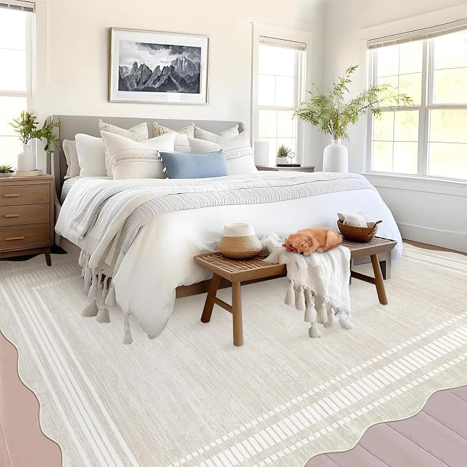 Tapete Beige para Sala 8x10 Pulgadas Lavable miniatura 7