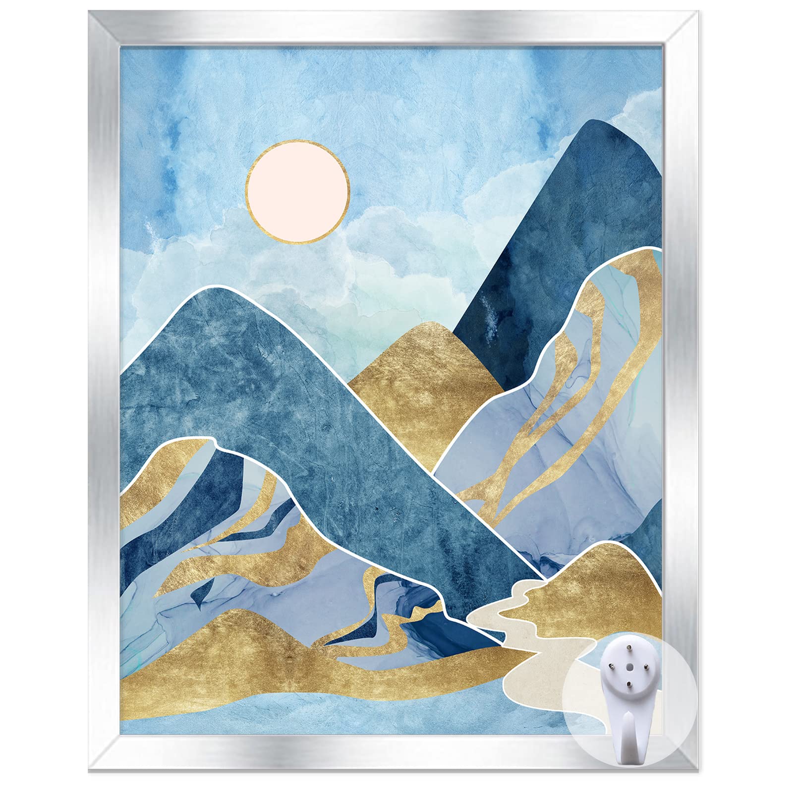 Silver Picture Frame, 16x20 Picture Frame for Photo Poster Canvas Certificate Document Display Horizontally or Vertically High Transparent Wall Gallery(Size 16 x 20 inches)