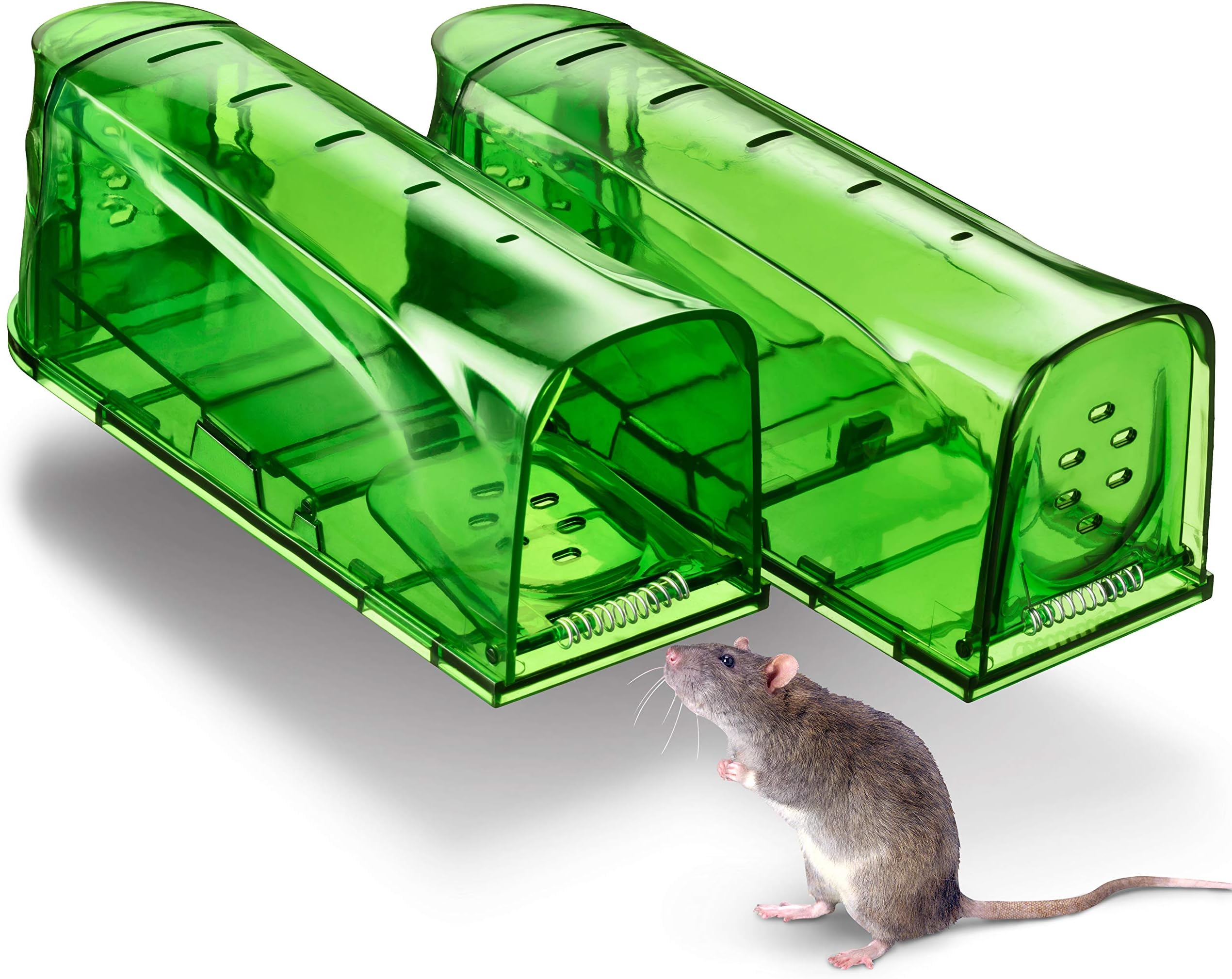Humane Mouse Traps Catch and Release That Work Mouse Traps No Kill Live Mouse Traps Reusable Mouse Traps for House Garage Outside Small Mice Multiple Mice - 2 Pack