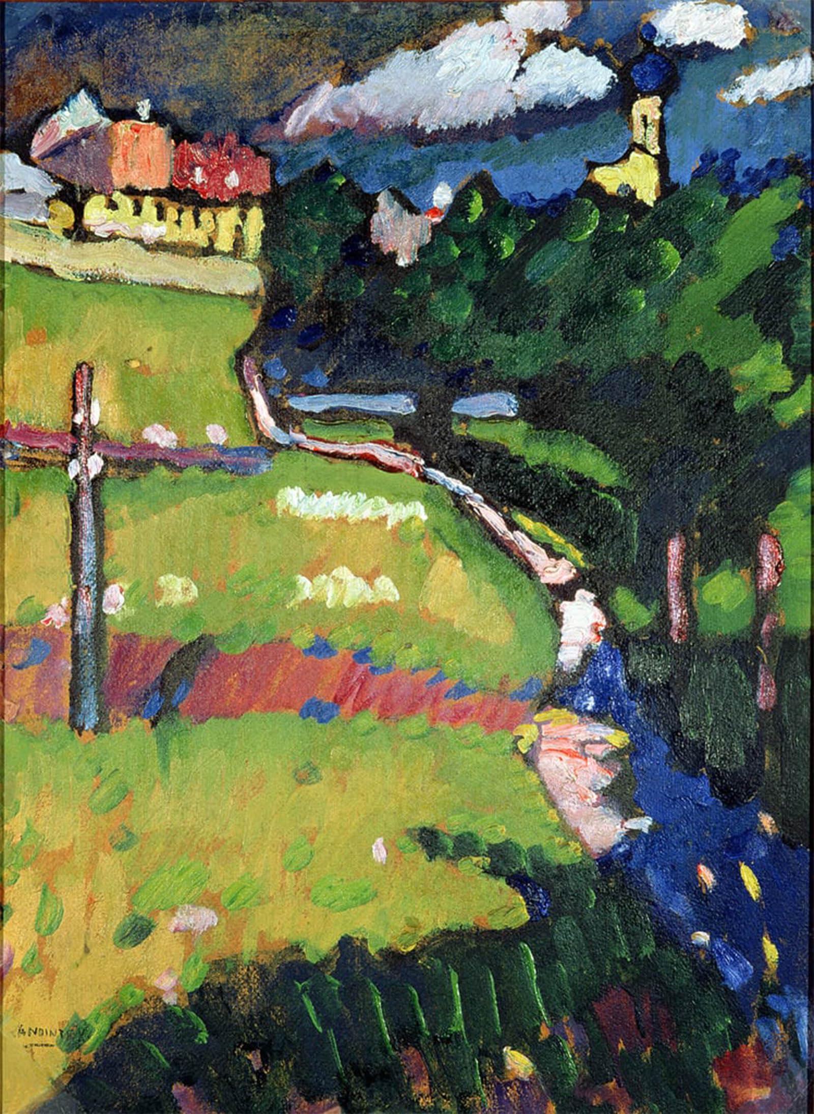 POSTERIIk Vintage Print Pop Art Landscape Artwork the Church in Murnau by Wassily Kandinsky Art Prints for Office Home Decor 60x90cm