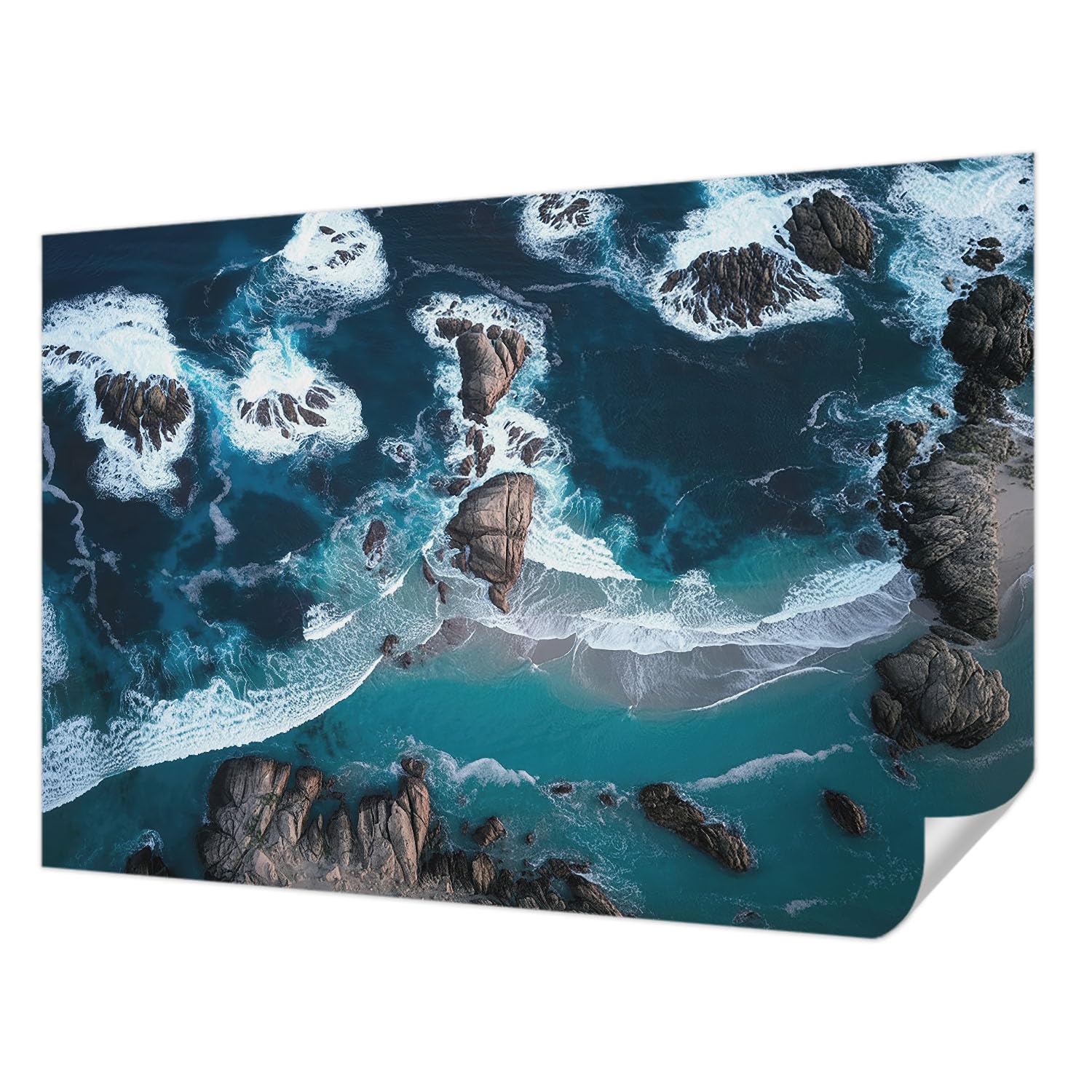 Papier peint mer autocollant lavable grand format 152x104 cm pour décoration murale de salon