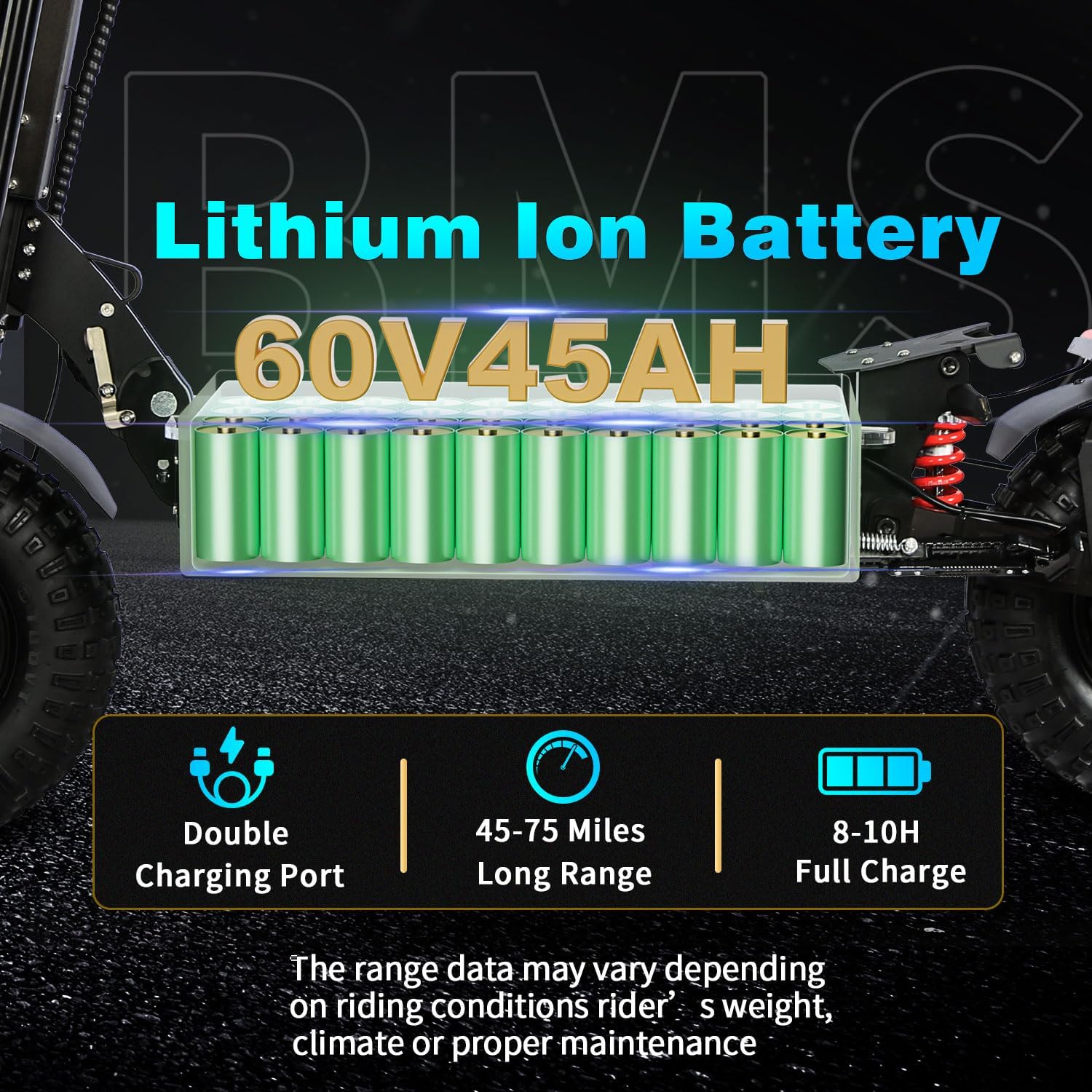 Toursor scooter battery and charging ports