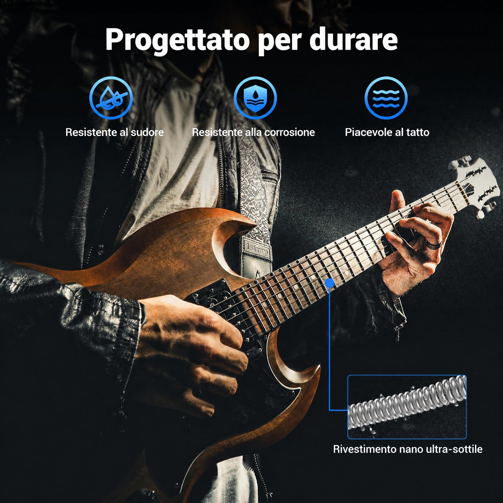 MELONARE Corde per chitarra elettrica, estremità a sfera, avvolgimento in acciaio nichelato, anima esagonale e rivestimento antiruggine, 10–46 Regular Light, confezione da 10 (GA-S2-10)