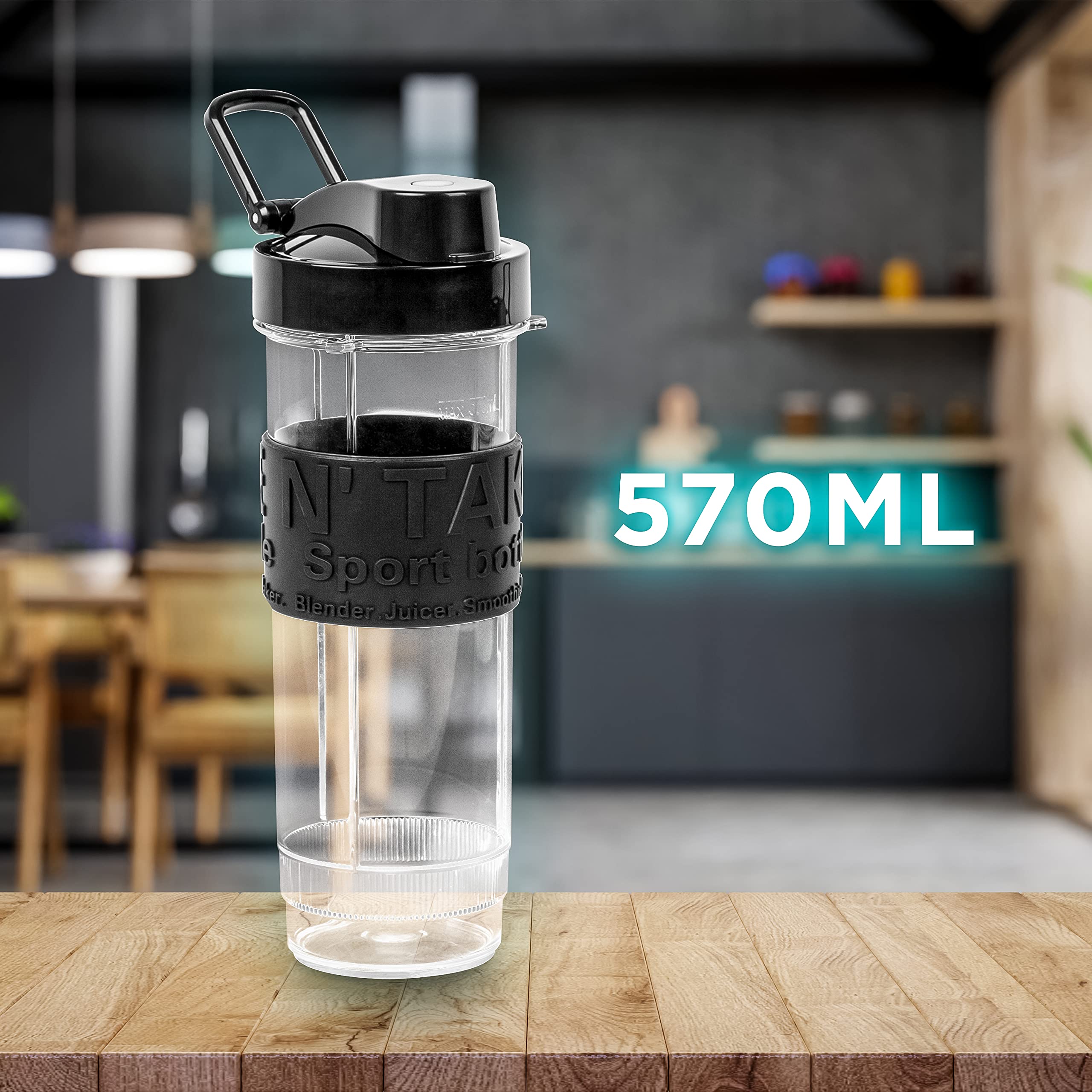 Duronic BB5 Borraccia 570 ml | Bottiglia per frullatore senza BPA | Compatibile con mixer BL510 e BL520 | Ideale per smoothie, campeggio, palestra, escursioni