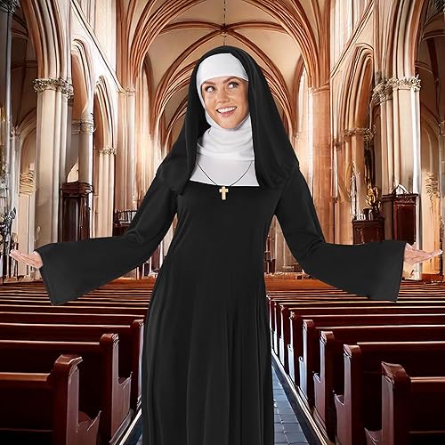 Miniatura 6 de fun shack Disfraz de monja para mujer, disfraz de monja para mujer, disfraz de monja adulta para mujer, disfraces de monja