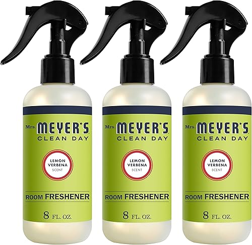 Mrs. Meyer's Clean Day Ambientador en aerosol, aroma a verbena de limón, fragancia instantánea y refrescante hecha con aceites esenciales, botella