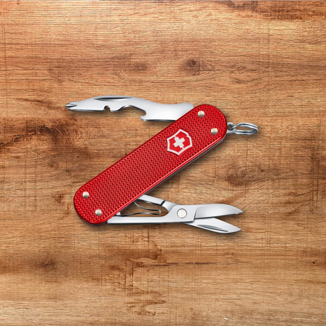 Victorinox Companion S Alox, Multiuso, Tascabile, 5 Funzioni, Piccolo, incl. Forbici e Cacciavite, Swiss Made, Rosso