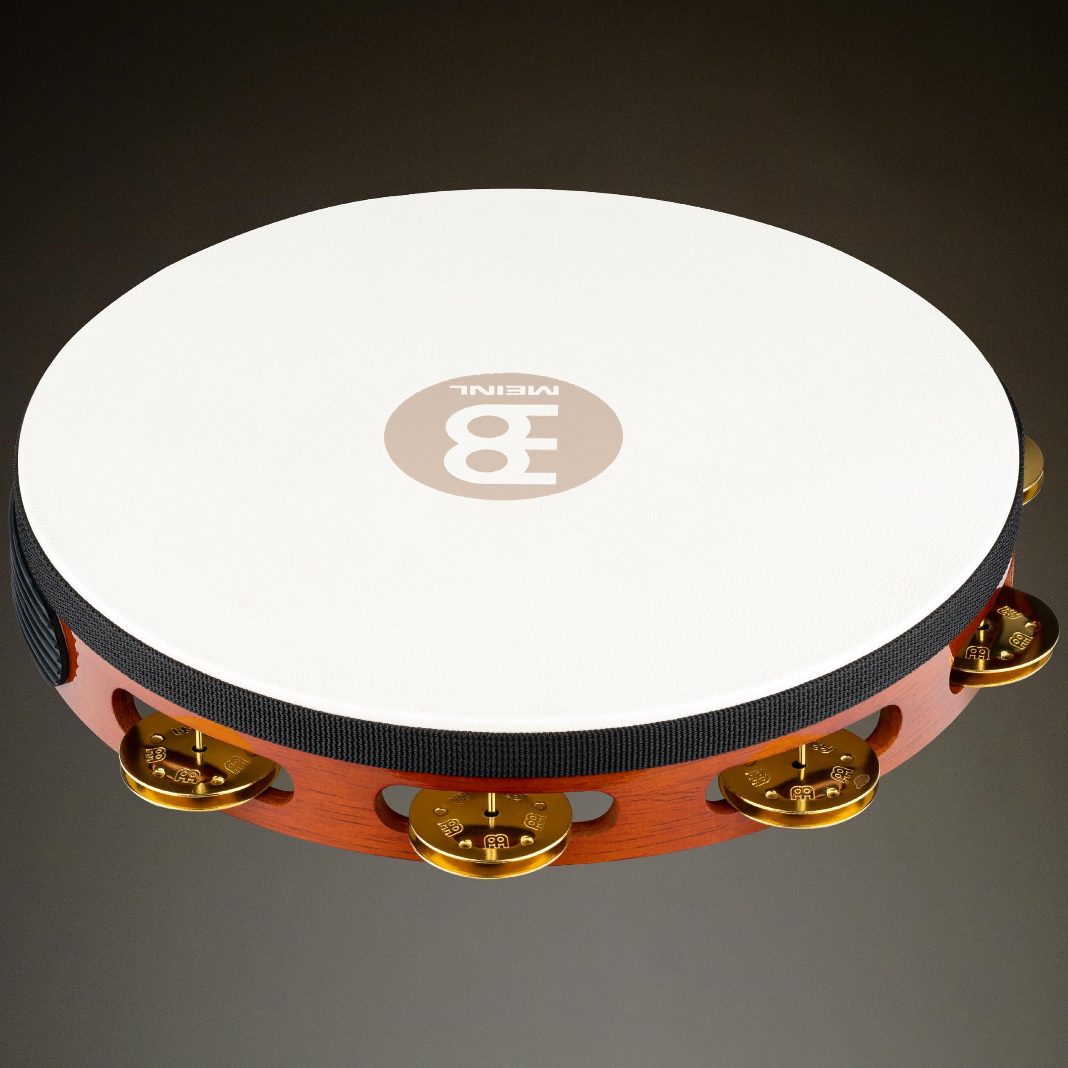Meinl Percussion TAH1B-AB - Panderetas de madera con puntas de latón de 25,4 cm (10 pulgadas), 1 row