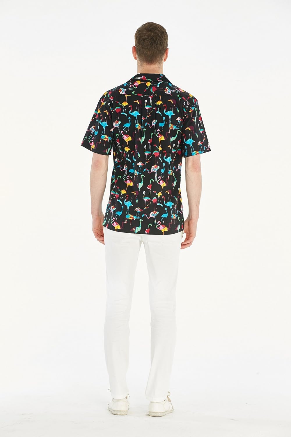 Matchable Family Hawaiian Luau Men Women Girl Boy Clothes in Flamingo Party Black