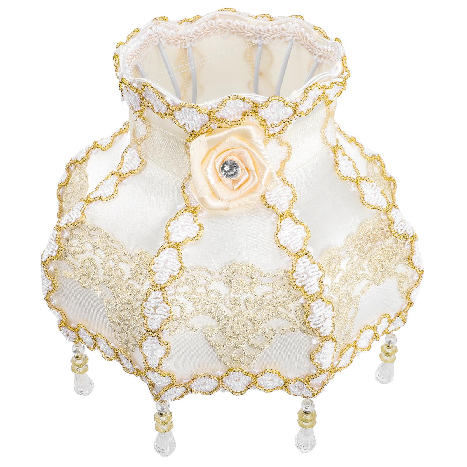 HOODANCOS Vintage Lamp Shade for Table Lamps with Fabric Lampshade and Antique Lampshade Tassels European Style Cloth Material Easy Installation Home Decor