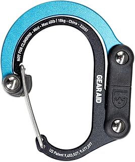 GEAR AID Heroclip Mini Carabiner Gear Clip & Hook - 40lb Capacity, 360° Swivel for Bags, Lanterns, Water Bottles, EDC