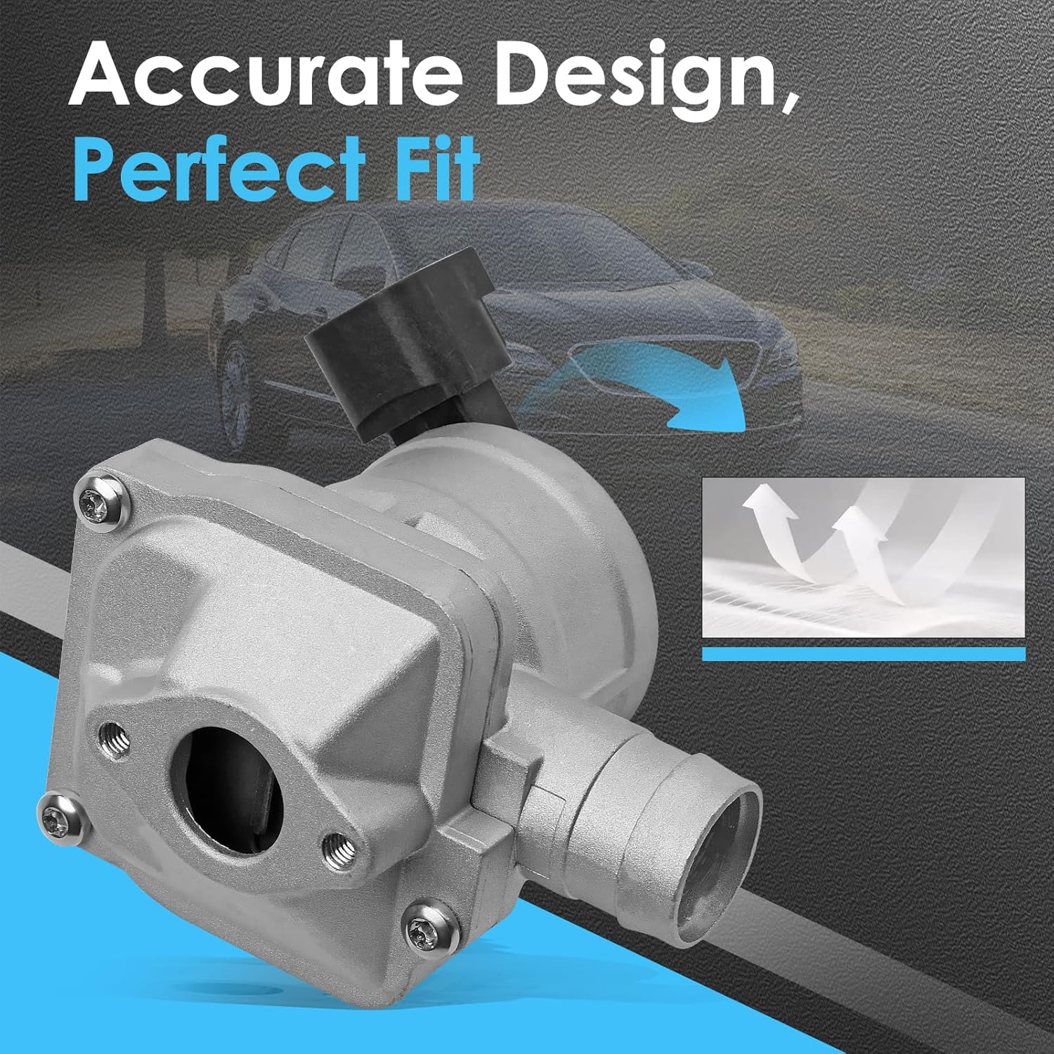 12619125 Secondary Air Injection Check Valve, Air Pump Check Control Valve, with Gasket, Compatible with Buick LaCrosse 2005-2009, Lucerne 2008, Allure 2005-2009 & Pontiac Grand Prix 2005-2008, 3.8L