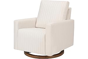 Babyletto Poe Channeled Swivel Glider in Cream