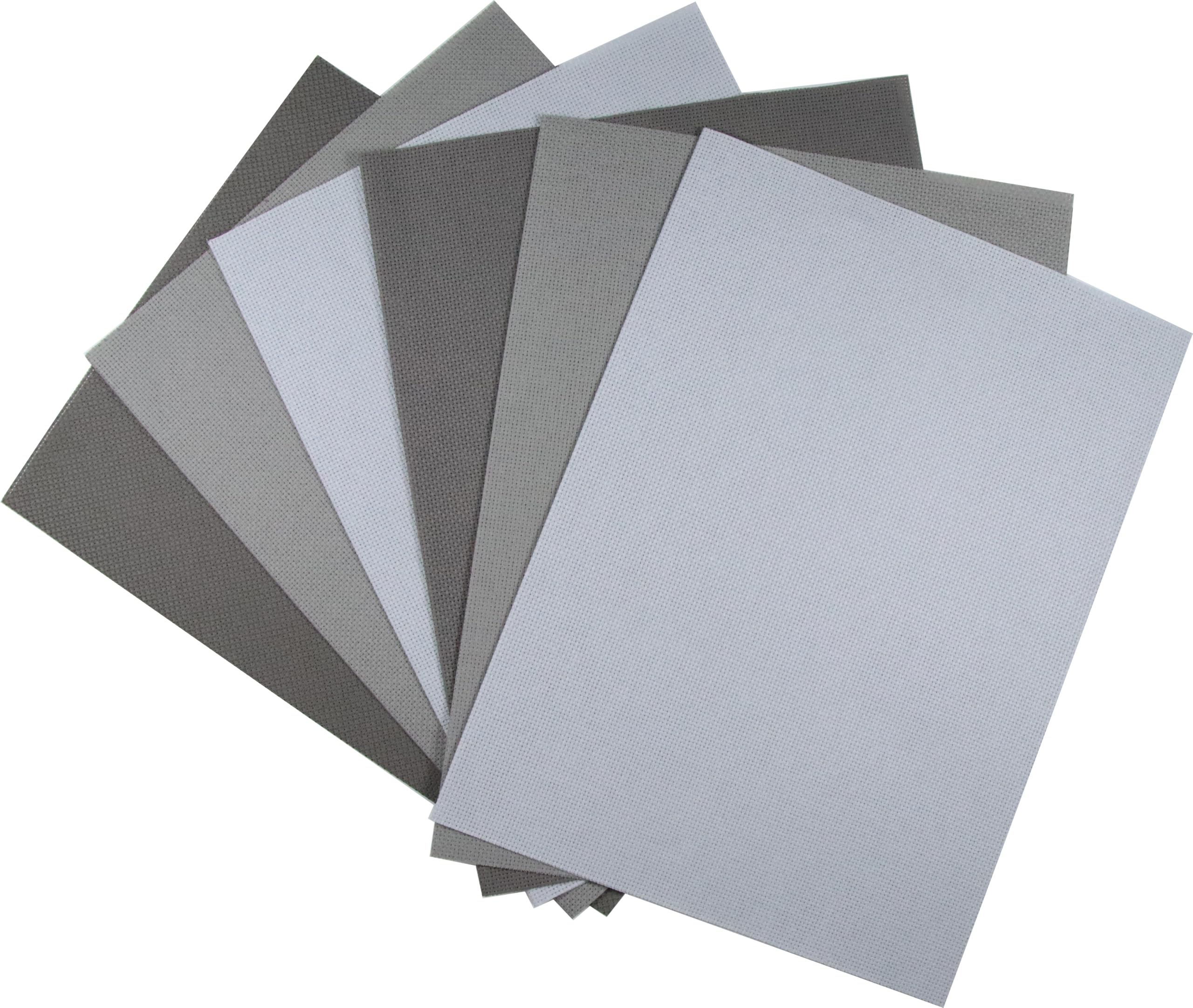 KCS 4/6 pc of 12" x 18"(30cmx45cm) 16 Count Cotton Aida Cloth Cross Stitch Fabric (6 pc,Light Grey+Medium Grey+Dark Grey)