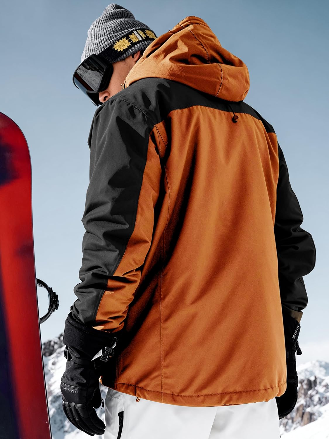 FREE SOLDIER Men's Waterproof Ski Jacket Fleece Lined Warm Winter Snow Coat with Hood Fully Taped Seams - Image 2