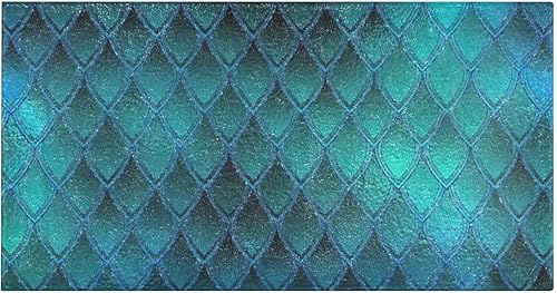 Tapetes de baño con escamas de dragón con purpurina verde azulado para el hogar, lavables a máquina, antideslizantes, con parte trasera de goma, 39