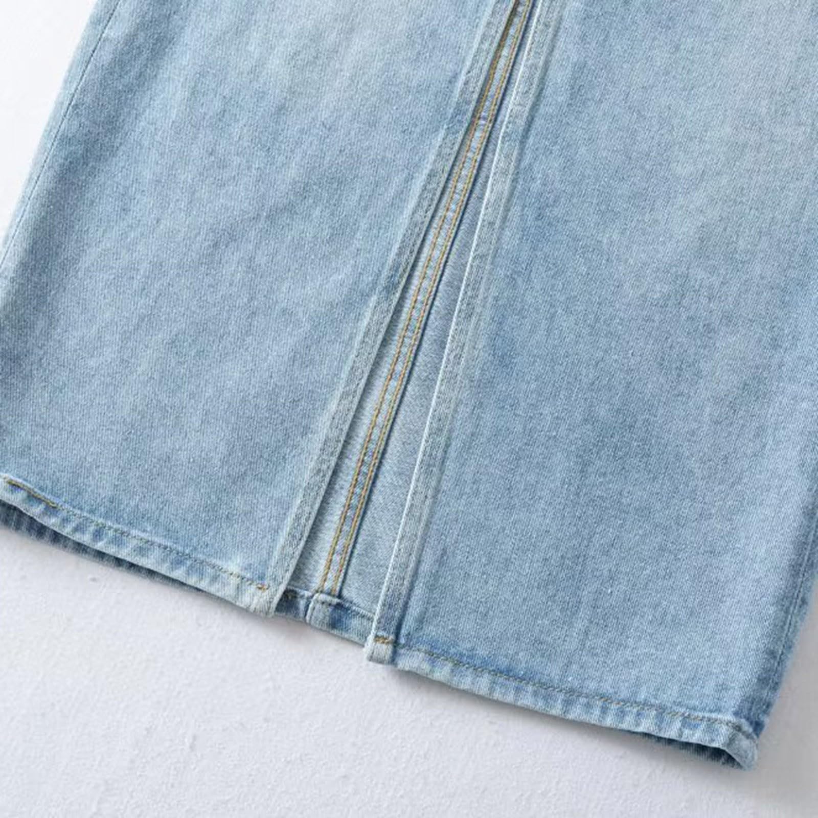 Falda Larga Mujer Verano, Faldas Mujer Verano Lunares, Largas Mezclilla Vaqueras con Dobladillo Alto Y Abertura Estilo Western Ropa Calle Faldas Skirt Falda Lunares Falda Vaquera Minifalda