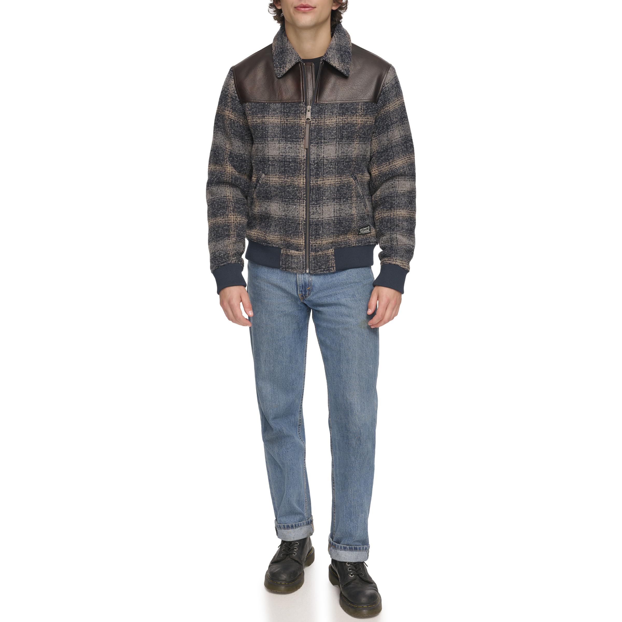 Levi's mens Levi's Men's Mixed Media Western Plaid Bomber Jacket