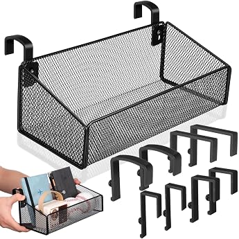 Metal Hanging Basket for Bed Organiser Storage Basket for Hanging Hanging Organiser for Bedside Table Bunk Beds Headboards Black