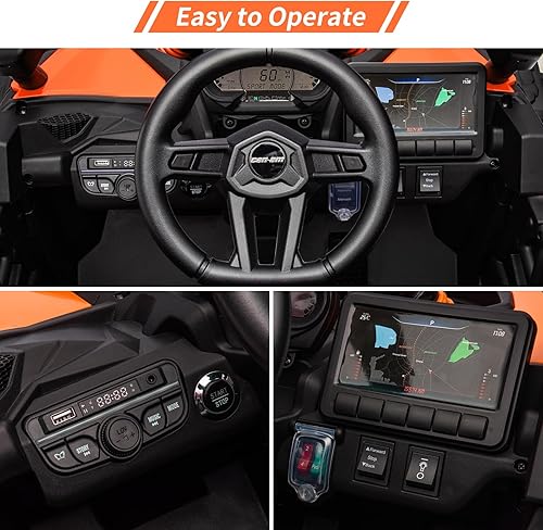 Miniatura 4 de Vehículo UTV de 12 V, auto UTV eléctrico todoterreno Can-Am con licencia Can-Am, camión para niños con control remoto, asiento grande, música, luces