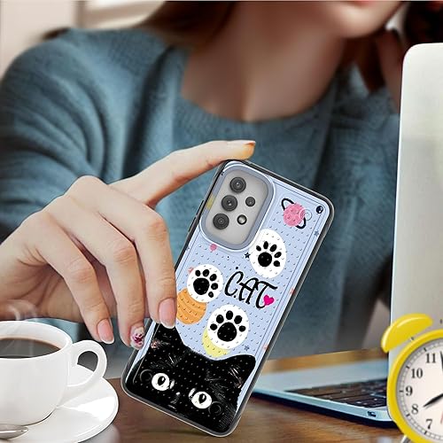 Miniatura 5 de RYUITHDJP Funda para Samsung Galaxy A53 5G de 6.5 pulgadas, diseño lindo de gato para Samsung Galaxy A53 5G, funda resistente de doble capa elegante