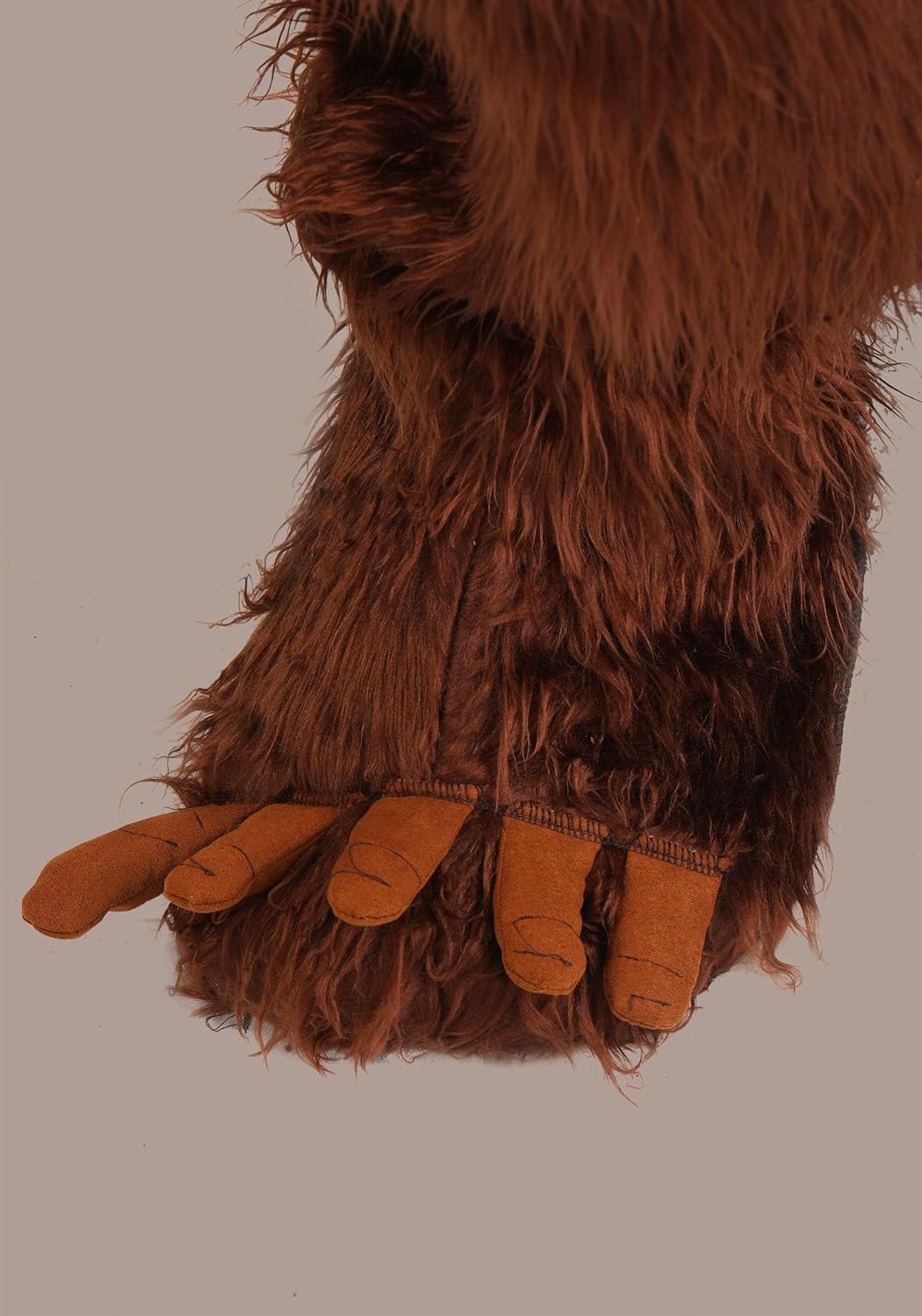 Mens Bigfoot Halloween Costume | Adult Realistic Faux Fur Sasquatch Jumpsuit with Flip-Back Gloves for Themed Parties