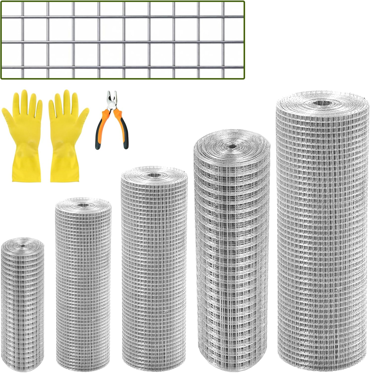 1/2 Inch 24 x 100 FT Hardware Cloth, Mesh Chicken Wire Mesh, Hot Dip Galvanized Chicken Wire Fencing, Wire Fence Mesh Roll, Garden Fencing, Chicken Coop, Pet Enclosures or Vegetables Garden 1/2 Inch 24 x 100 FT Silver