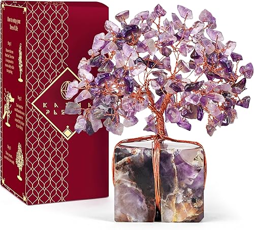 Miniatura 282 de Árbol de la vida de cristal curativo de 7 chakras, árboles bonsái hechos a mano para energía positiva, dinero y buena suerte, árbol para decoración