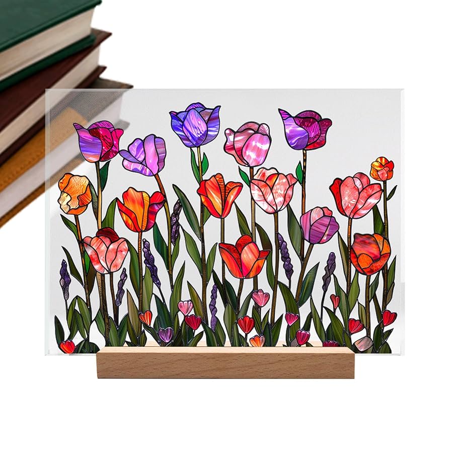 Amazon.co.jp: アクリル花柄模造ガラス、ステンドアクリル