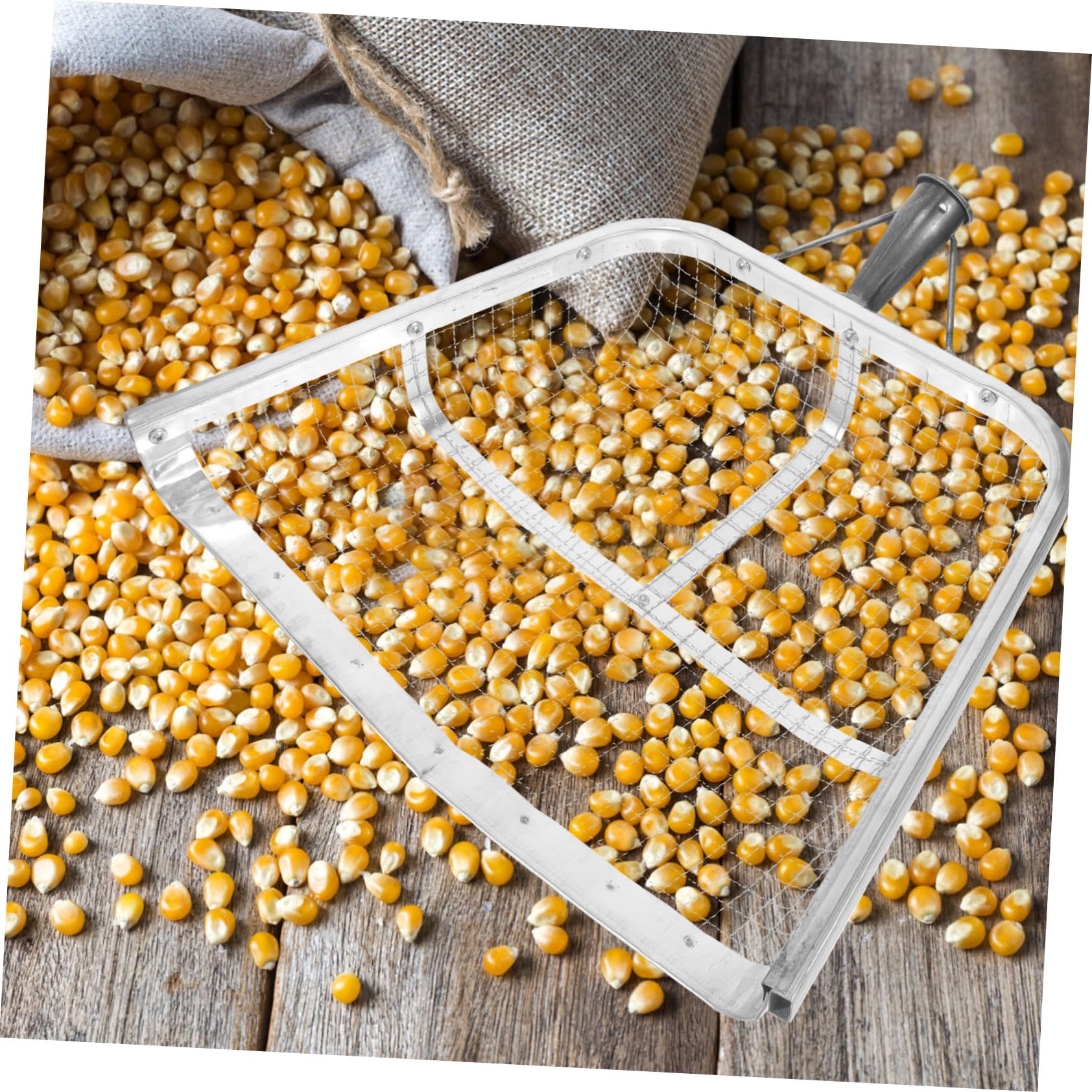 Pala Pequeña de Hierro para Cedazo de Maíz y Cacahuetes, Ligera Artesanía Exquisita, Adecuado para Gestionar Tu Jardín y Filtrar Hierbas Tradicionales