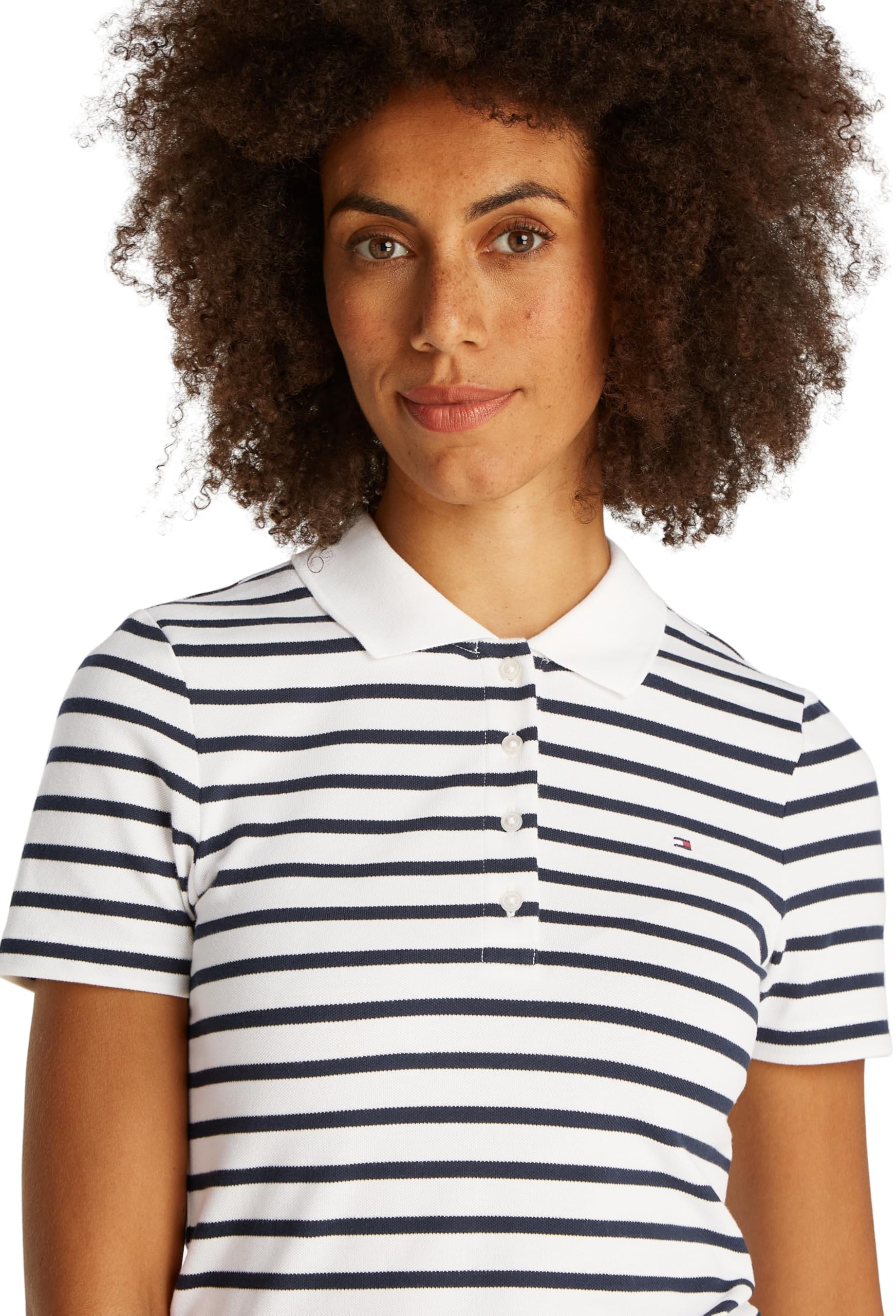Tommy Hilfiger Damen Poloshirt Kurzarm Pique Slim Fit – Bild 2