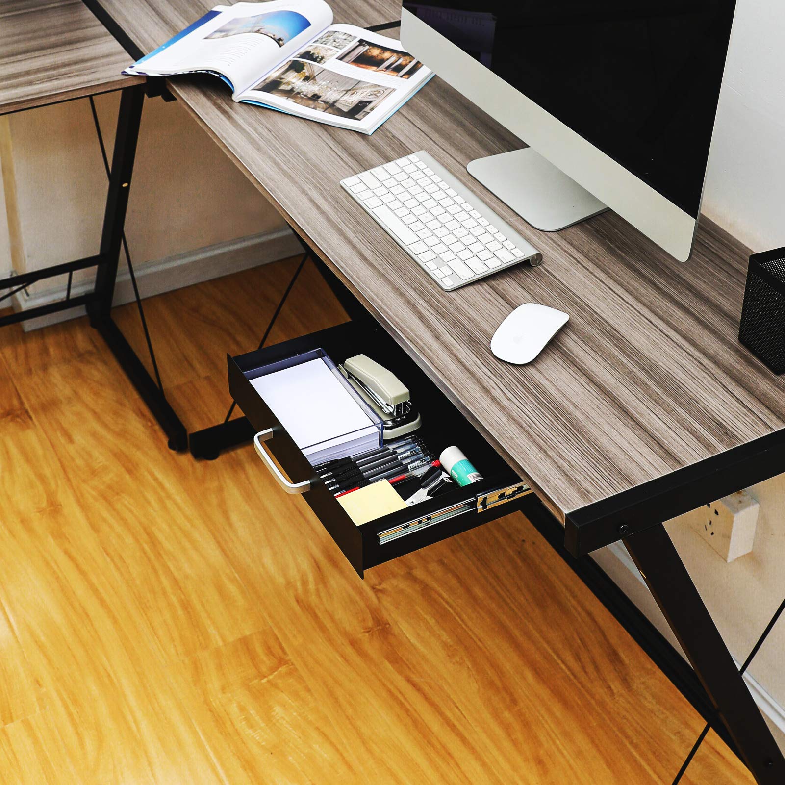 Gome Under Desk PullOut Drawer Storage Organizer Office Mounted