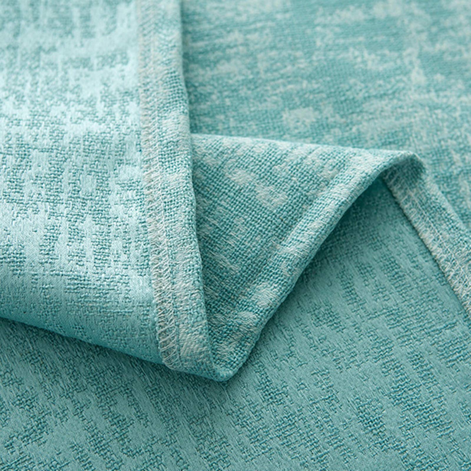Mantel lavable, jacquard discreto con borla azul turquesa, 140 x 220 cm, mantel de estilo nórdico, mantel rectangular para mesa de jardín