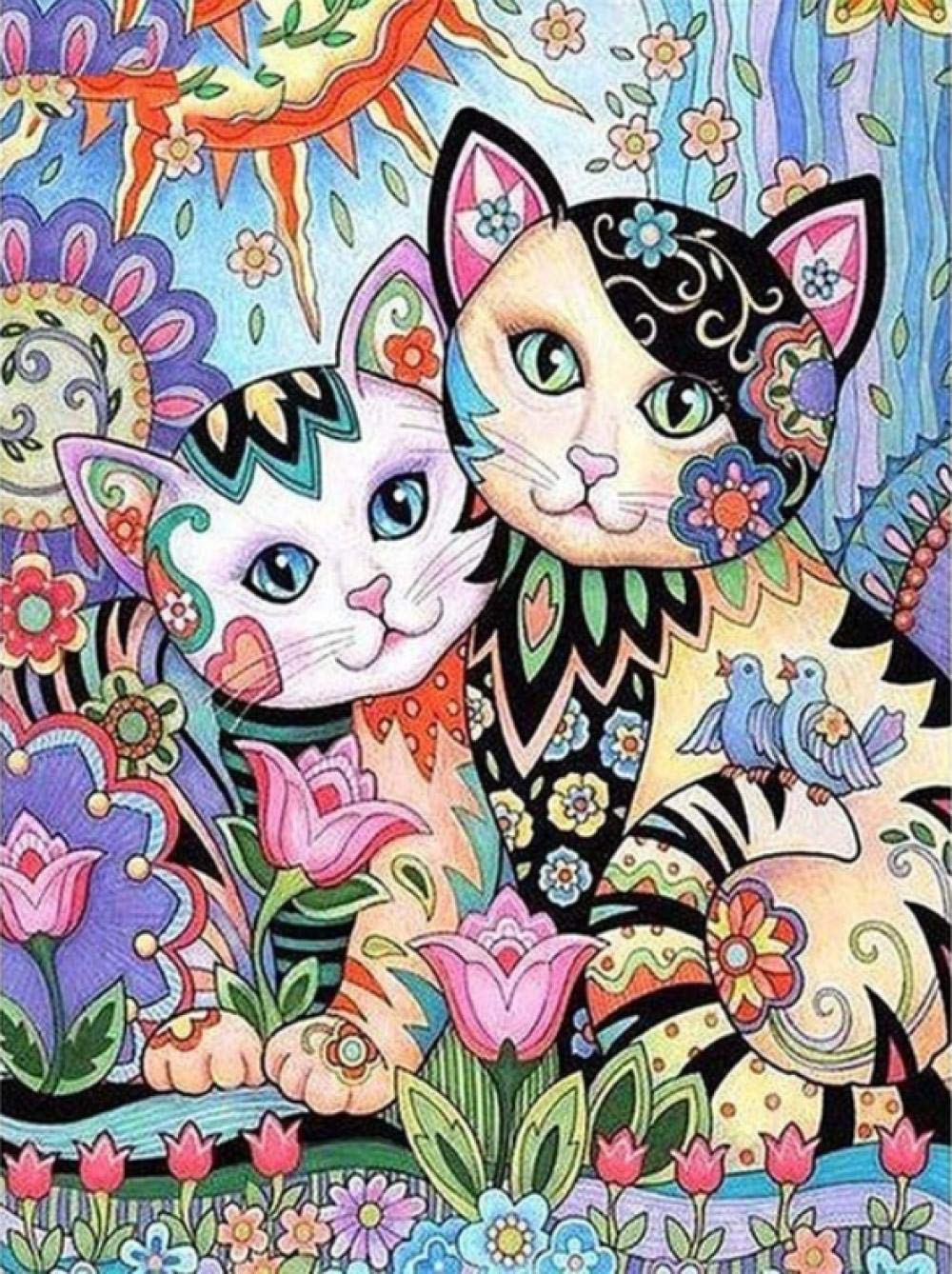 Peinture par numéros chat idée cadeau créatif 40x50cm