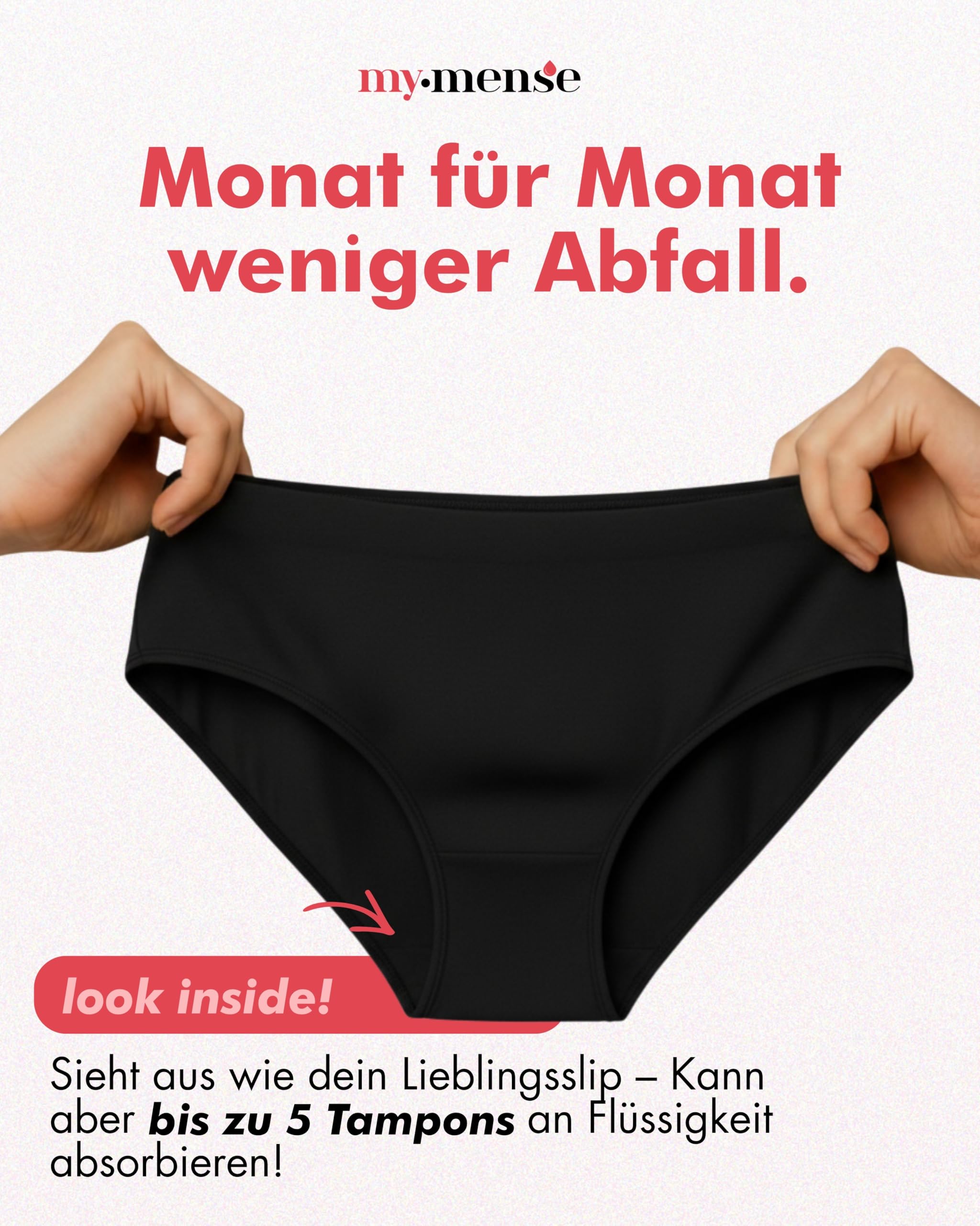 Seamless Periodenslip Magnolia Pro I Größen 30-52 I Periodenunterwäsche mit starker Saugkraft, ersetzt bis 4 Tampons & 12h Schutz I Ultradünn, auslaufsicher & nahtlos I Für starke Tage & Nacht